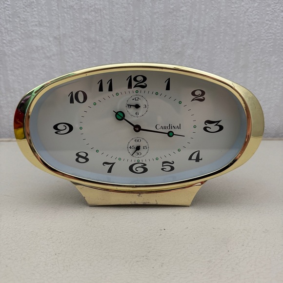Cardinal Other - Vintage Cream & Gold Cardinal Oblong Alarm Clock